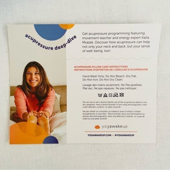 Yoga Wake Up Blue Acupressure Pillow Neck Back Digestion Well Being Home Spa - Picture 8 of 14